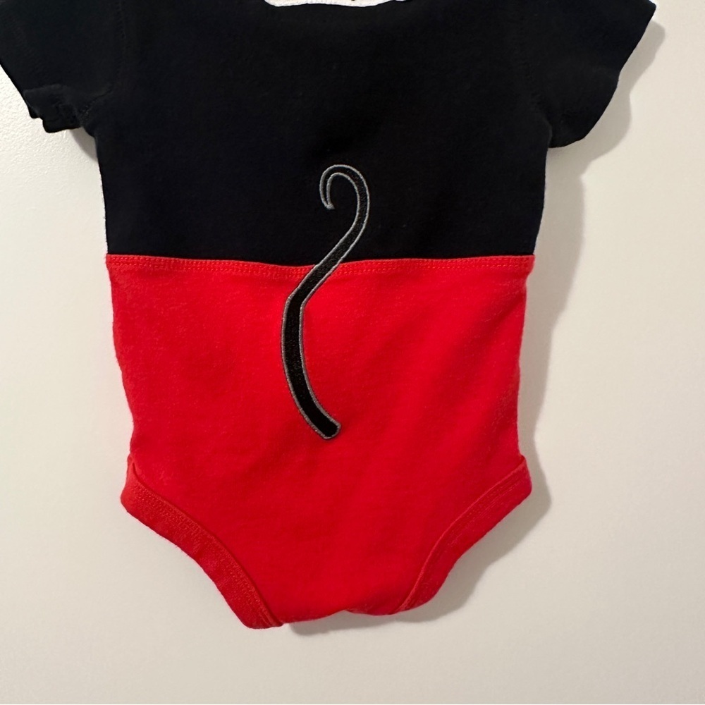 Disney Mickey Mouse Black and Red Bodysuit Size 3 Months Baby - Picture 8 of 9